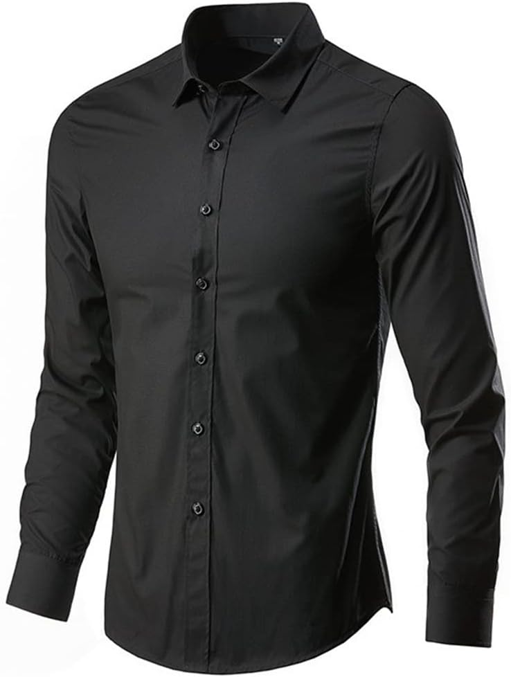Men Shirt Dress Shirt Long Sleeve Slim Fit Business Casual Male Hawaiian Shirts