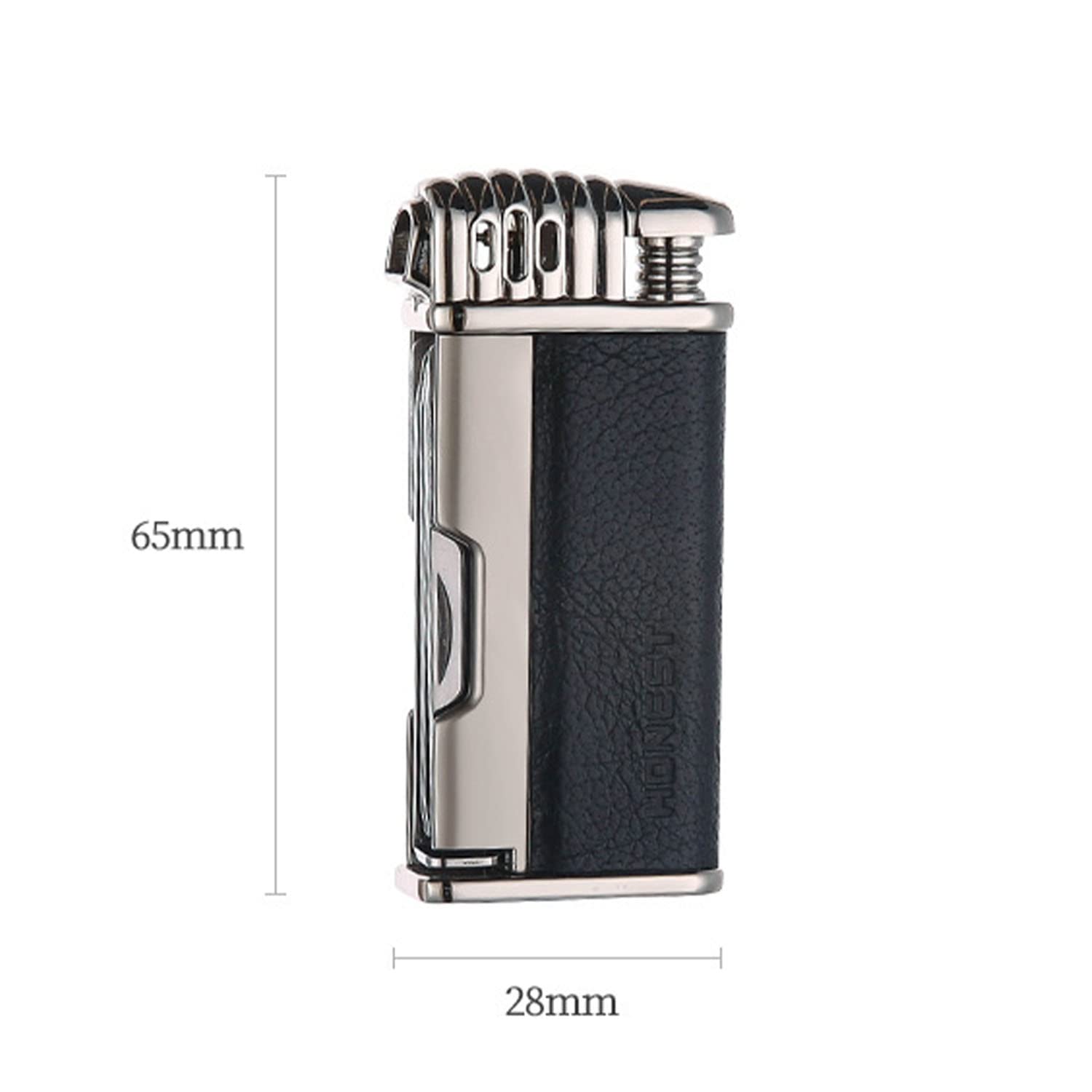 Briquet à Pipe Flamme Douce avec 3 Outils de Cure-Pipe Tube en Métal Briquet Rechargeable Au Butane Cadeau pour Hommes Fumeurs
