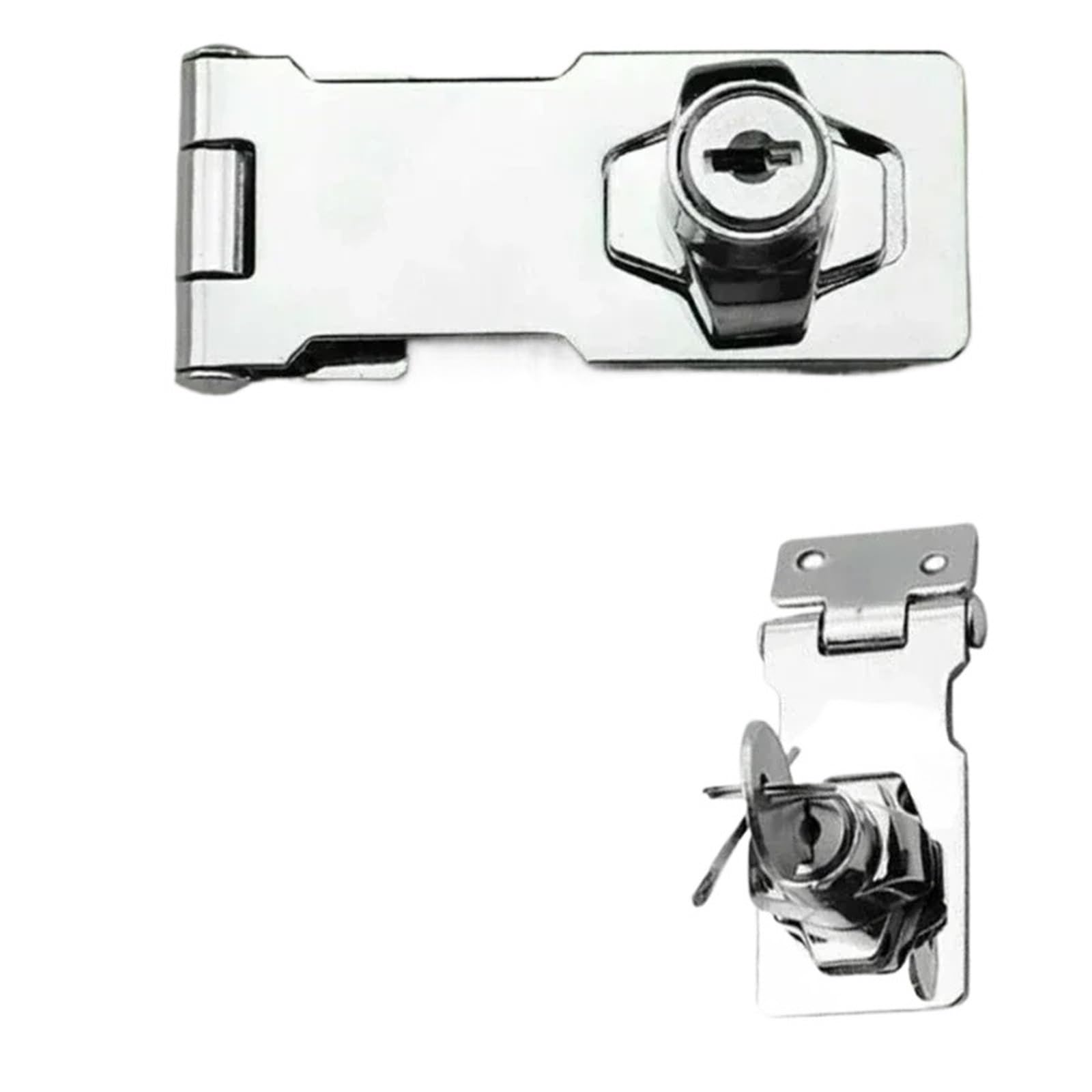 2 Pcs Garage Lock Office Cabinet Security Hardware Locking Hasp Heavy Duty Staple with Keys Padlock Cupboard Shed for Doors(2.5inch)