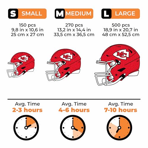 Iconic Puzzles, Kansas City Chiefs Helmet, Wooden Puzzle officially licensed NFL, 100% sustainable - Image 4