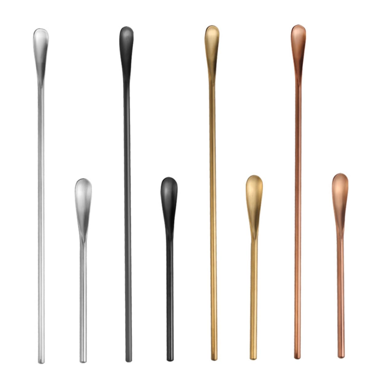FUNOMOCYA 2pcs Coffee Spoons Stirring Bar Spoon Mixing Spoons Long Mixing Spoon Espresso Spoon Coffee Stirrers Coffee Mixer Wand Coffee Stirring Spoon Barware Mixing Spoon Golden re-usable