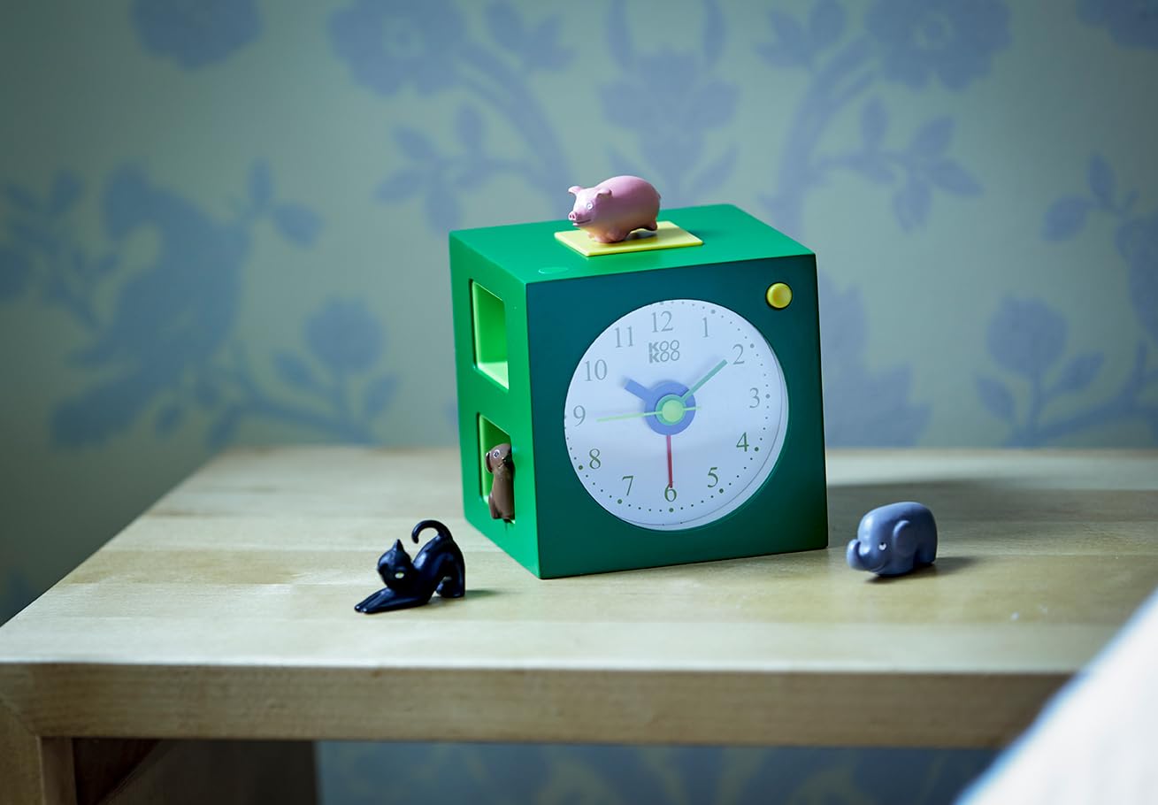 KOOKOO KidsAlarm Grün, Kinderwecker mit 5 Bauernhoftieren und echten Aufnahmen