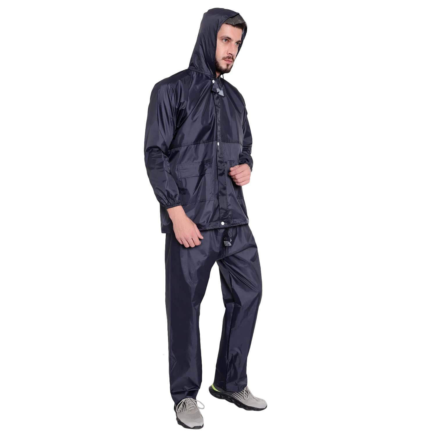 lineoval Rain Coat for Men Waterproof Raincoat with Hood Rain Coat For Men Biker RainSuit Rain Jacket Suit with Storage Bag. XXXL-picture-31