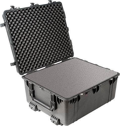 PELI 1690 valise de transport pour drones professionnels, étanche à l'eau et à la poussière IP67, capacité de 191L, fabriquée aux États-Unis, avec insert en mousse personnalisable, noire