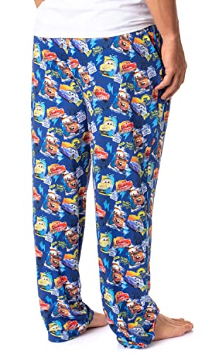Disney Mens' Cars Movie Film Icons Characters Lightning Mcqueen Mater Sally Carrera Luigi Sleep Pajama Pants (Small) Blue #TOP3