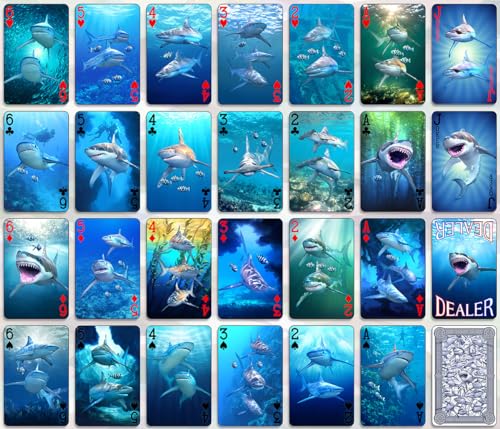 Baraja de Cartas 3D Lenticular Tiburón miniatura 3