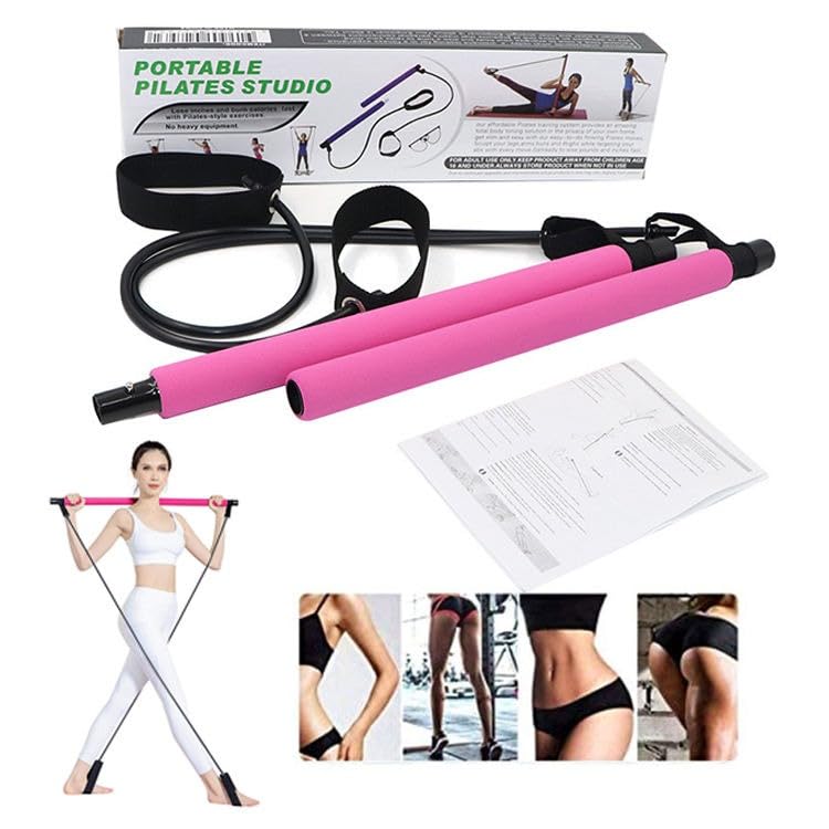 FITCOZI Portable Fitness Yoga Stick for Exercise Pilates Bar Kit with Resistance Band for Indoor Home Yoga Accessory (Purple) (B0D2KWRBR5) Amazon Price History, Amazon Price Tracker