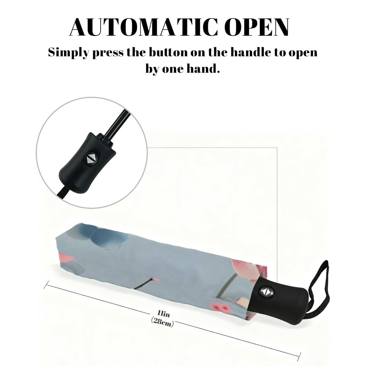 Paraguas compacto de viaje resistente al viento, plegable, para lluvia, apertura automática, protección contra rayos UV y agua
