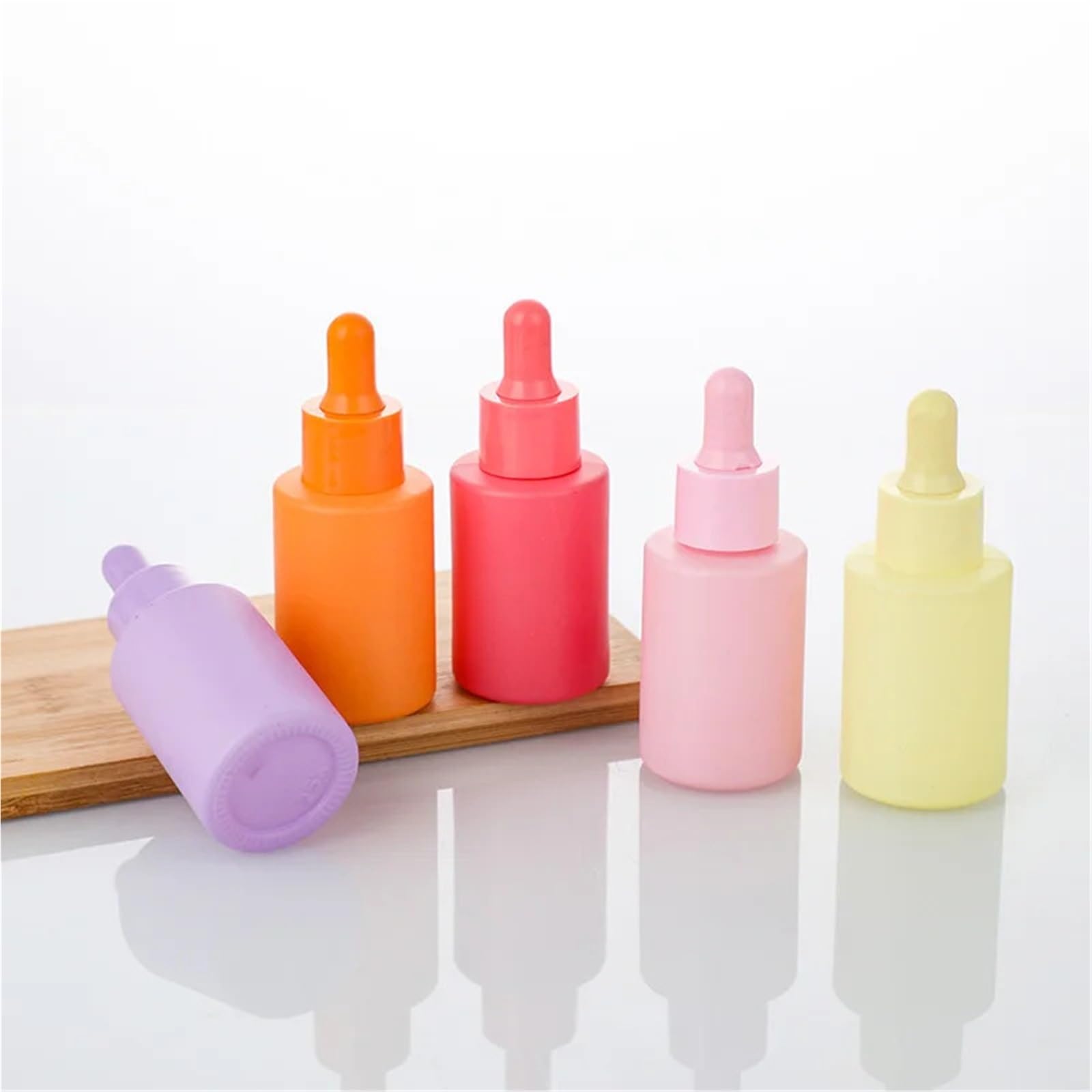 Gotero 5 uds botella cuentagotas de vidrio pequeñas botellas hombro plano Macarone contenedores suero aceite esencial esmerilado(Green)