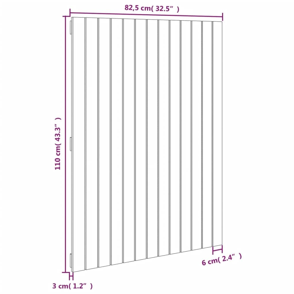 824953 Testiera da Parete 82,5x3x110 cm in Legno Massello di Pino Testata in Legno,Testata Letto Matrimoniale Muebles Dormitorio Spalliera Letto Testiere per Letto Matrimoniale