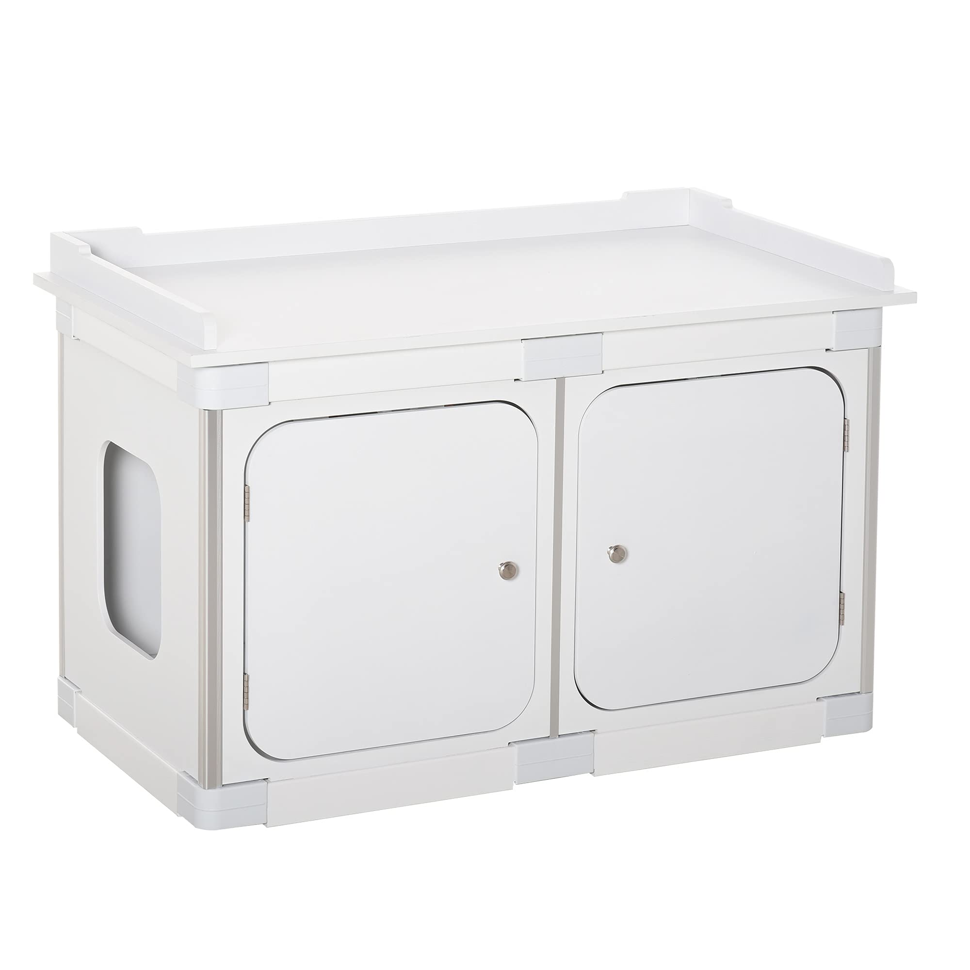 Buy PawHut Wooden Cat Litter Box Enclosure Washroom Toilet Home