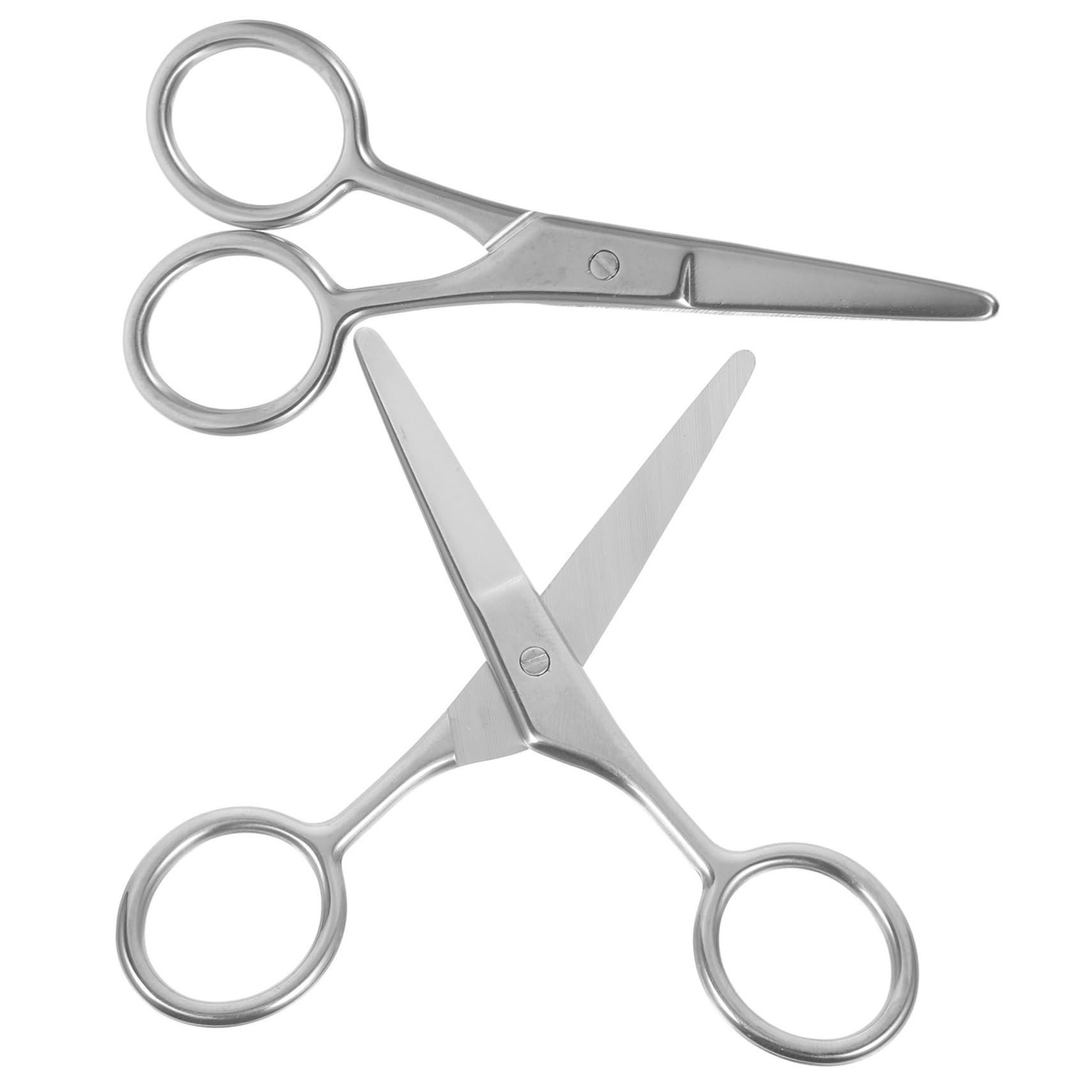 Mikinona Professional Eyebrow Scissors Set 2pcs Round Head Scissors for Nose Eyebrows Stainless Steel Compact Ideal for Grooming