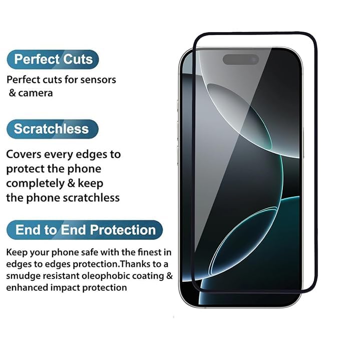 Image of Military-Grade Gorilla Tempered Glass For iPhone 17 | 9H Hardness, Edge-to-Edge, Bubble-Free