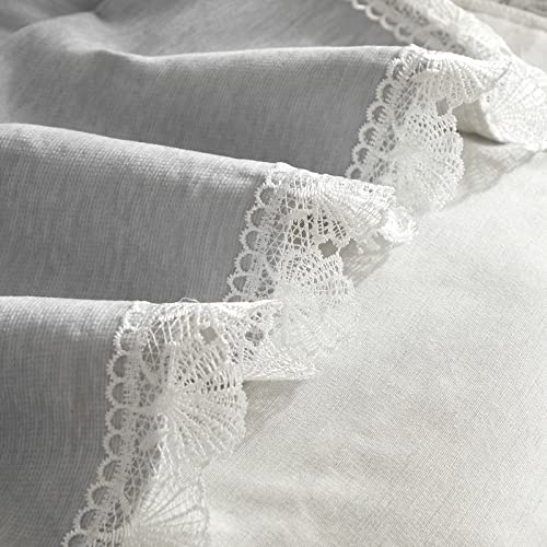 Stacypik Thick Gray Chenille Dogs Sofa Cover For 2 Cushion,Multi-Use Sectional Couch Covers,Boho Washable Furniture Covers Sofa Slipcover Blanket For Kids Cats,Shell Lace Sofa Throw Cover-71X118In #TOP5