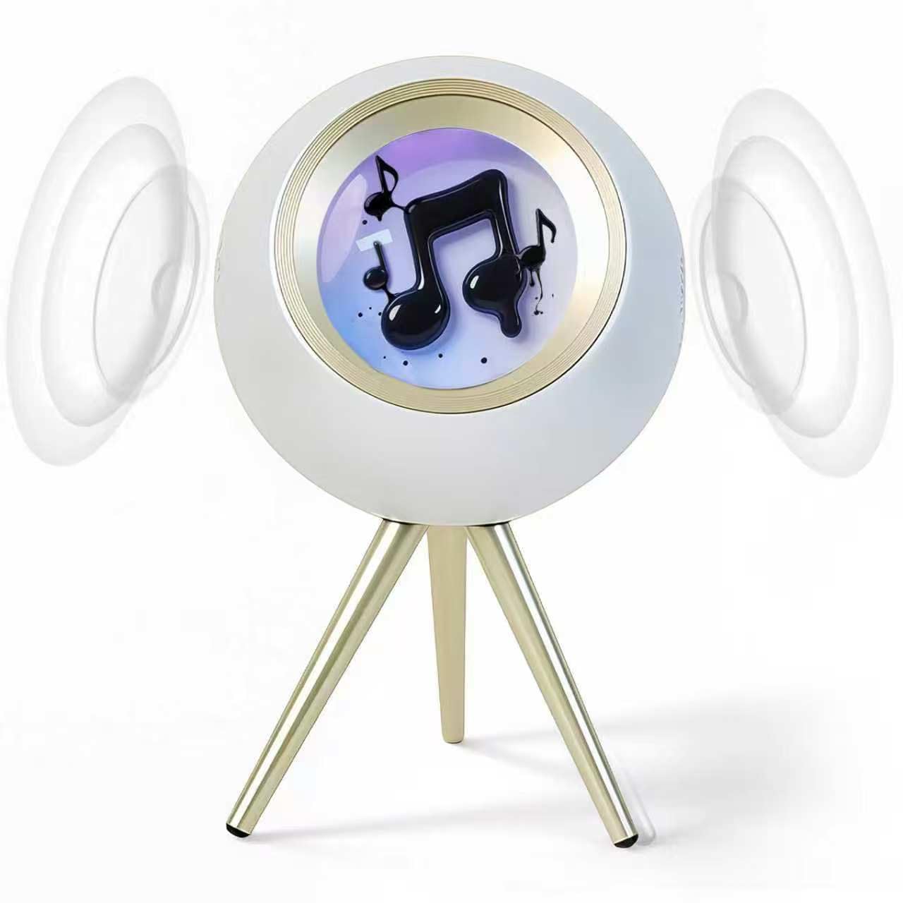 Ferrofluid Altoparlante Bluetooth,visualizzazione audio Ferrofluid Altoparlante Bluetooth con bassi migliorati e alti nitidi,doppio canale stereo,coppia TWS,vibrante luce colorata ambientale (Bianco)