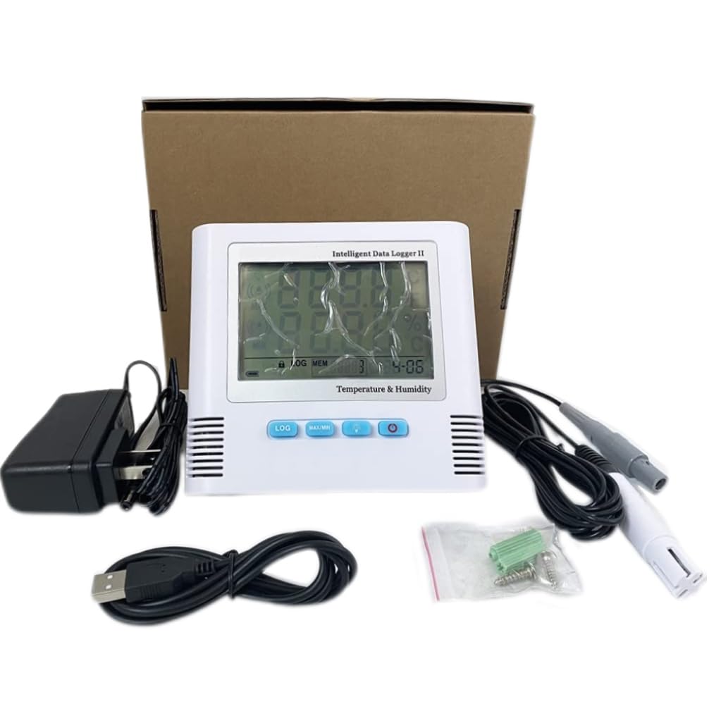 VTSYIQI Digital Temperature Humidity Datalogger GSM Data Logger Monitor Dual Channel Temperature Logger with -20~+70? Temperature Accuracy ±0.5? Internal Sensor Alarming Function CE ISO Standard