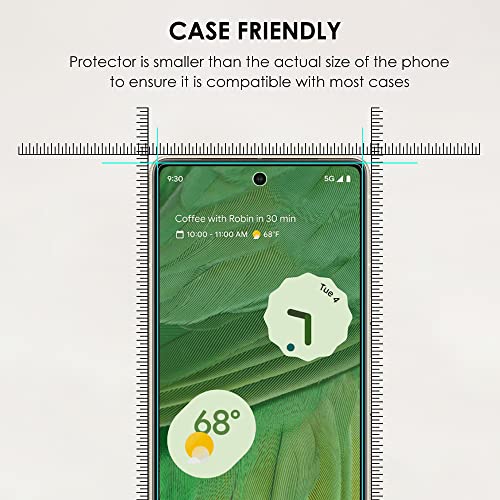 Akcoo [3 Pack] Pixel 7 Screen Protector Tempered Glass, [Easy Application] [Fingerprint Sensor Compatible][Case Friendly] Screenguard For Google 7 5G 6.3 Inch #TOP5