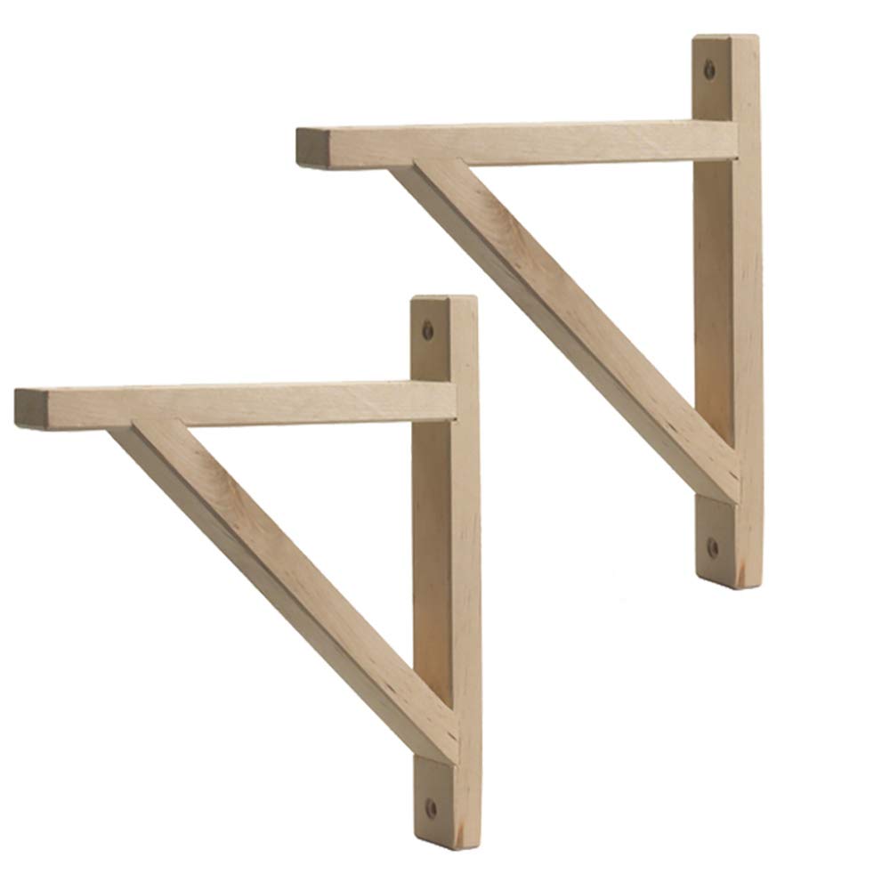 EMZJ Shelf Brackets,2 Pezzi Staffe Triangolari per Treppiede in Legno Massello Di Betulla, Supporto per Deflettore Montato a Parete Facile da Installare Stabile/Come mostrato / 280mm