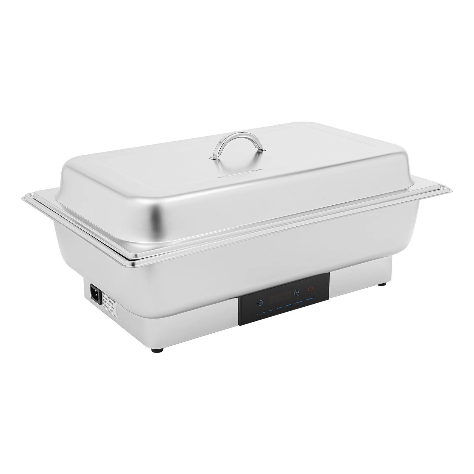 600 W, scalda buffet, 3 scomparti, 9 l, in acciaio inox, elettrico, grande capacità, scalda cibo con coperchio, per ristoranti, feste di famiglia e buffet