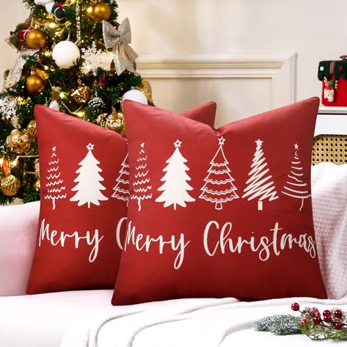 LRartdeco Weihnachtskissenbezüge Kissenbezug Weihnachten rot...