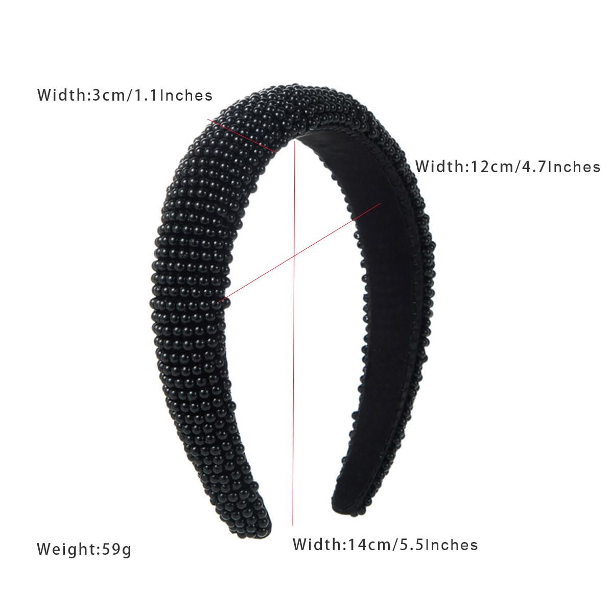 scicent Black Pearl Headband Elastic Hair Bands for Women Wide Pearls Hairband Hairstyle Accessories for Girls 16428 - Image 2