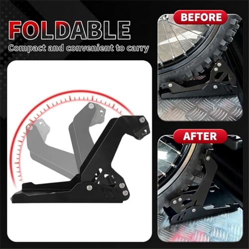 Image of Motorcycle Wheel Chock for Transportation,Portable Adjustable 1800 lbs Capacity Special Front Tire Stand for 8 inch-21 inch Wheel Universal for Most Crusier Sports Dirt Bikes Trailer Truck