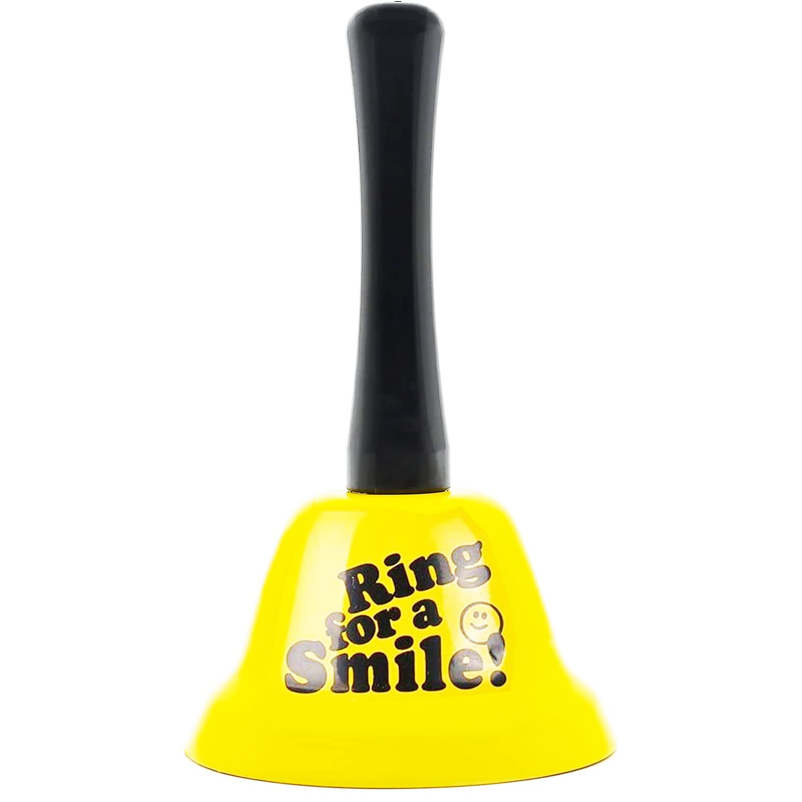 BLBK Metal Hand Bell, Gold Attention School Bell, Service Bell Train Pets Bell Alarm with Plastic Handle(Yellow)