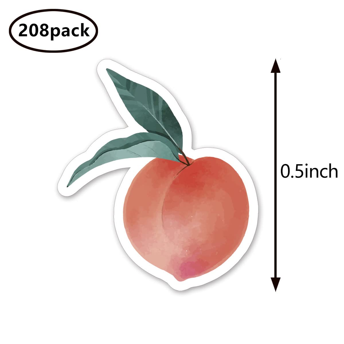 Peach Fruit Planner Stickers, 0.5in Monthly Scrapbooking Kids DIY Arts Crafting 208-Pack - Image 2