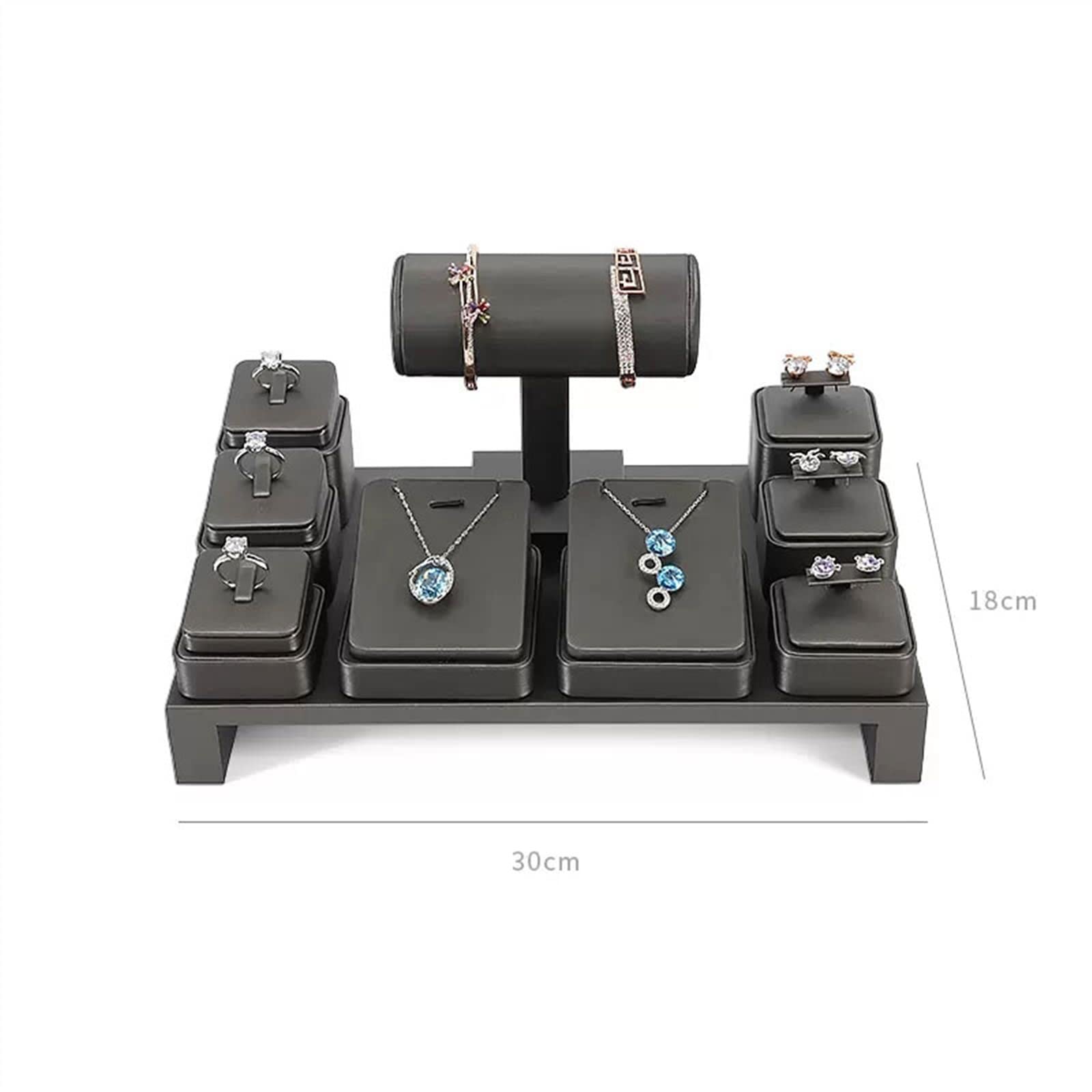 Schmuckaufbewahrung Halsketten-Ausstellungsständer-Set, Leder-Schmuck-Organizer