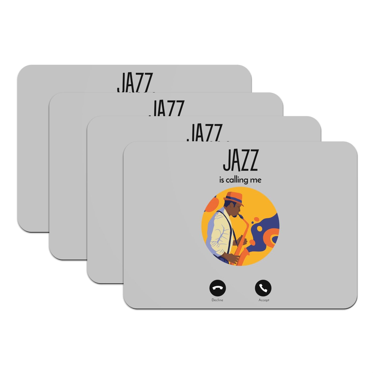 Sets de table caoutchouc antidérapants gris grand format Jazz pour protéger votre table basse