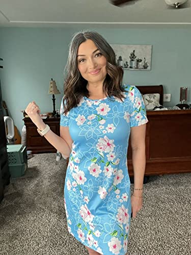 Feager Women's Casual Striped Criss Cross Short Sleeve T Shirt Dress - Image 4