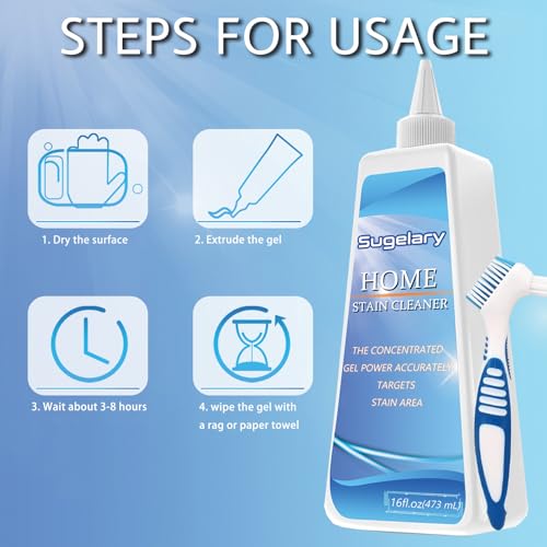 Image of Sugelary Mold Stain Cleaner Gel, 16 Fl Oz Washing Machine Cleaner for Front Loader Seal, All-Purpose Gel for Home Use on Bathroom Grout, Sink, Shower and Caulk