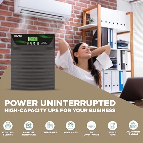 Image of Okaya ATSW 4550 Hi-Capacity Inverter for Home, Office & Shops | 4000VA /48V Pure Sinewave | Reliable Power Backup | Supports 4 Inverter Battery | LED Display | Fast Charging | with 36 Months Warranty