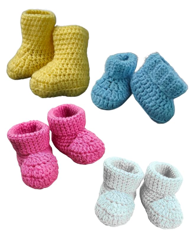 See full amazon price history chart for Kreatknit Pack of 4 Handknit Crochet Baby Booties Newborn Socks Handmade Shoe in white, blue,yellow, Pink (0-3 Months) Kreatknit Pack of 4 Handknit Crochet Baby Booties Newborn Socks Handmade Shoe in white, blue,yellow, Pink (0-3 Months) (B0D111HK6K) Amazon Price History, Amazon Price Tracker