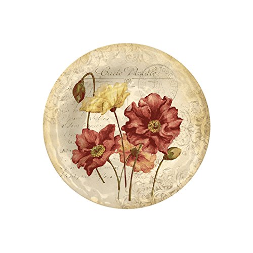 Merritt Le Fleur Round Melamine Plate, 8-Inch, Set of 6