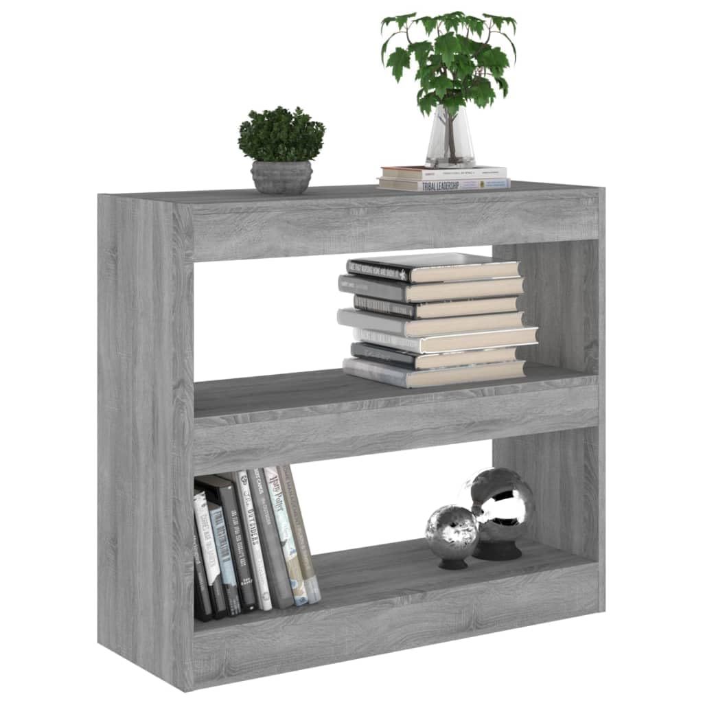 Scaffale da soggiorno Sonoma per libri e decorazioni, grigio 80 x 30 x 72 cm, per libri, soggiorno, studio, ufficio