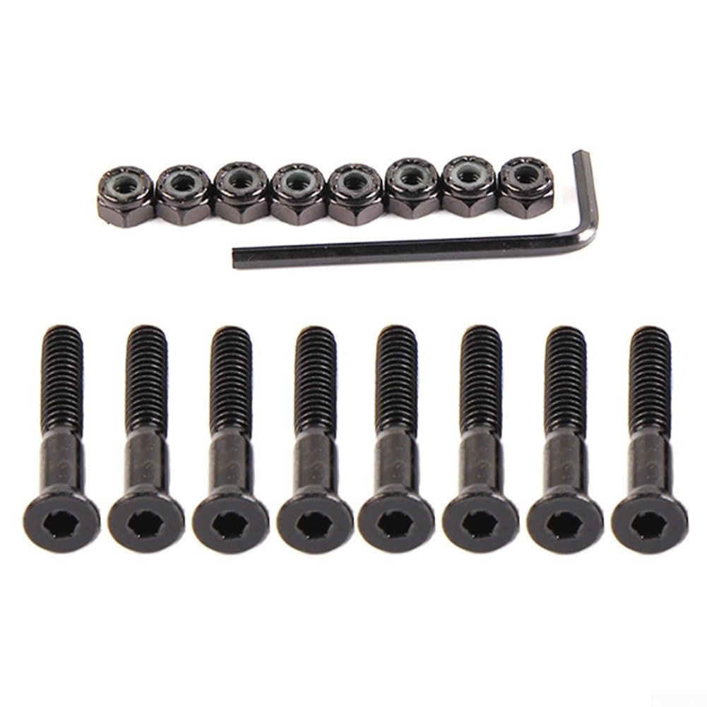 Tornillos de montaje para patines de surf, 5 mm, acero de larga duración
