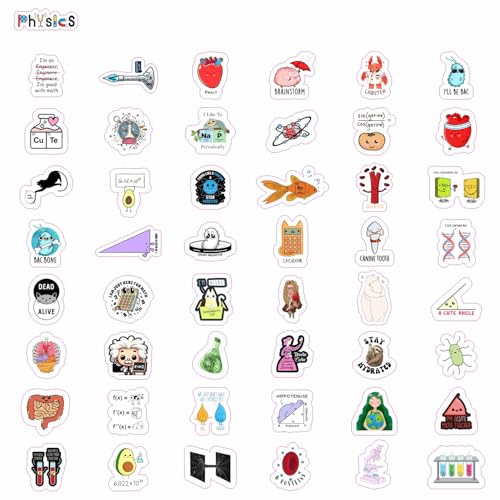 Image of 150Pcs Science Stickers for Students - Science Class Room Decor, Waterproof Vinyl Decals, Gifts for Women & Men