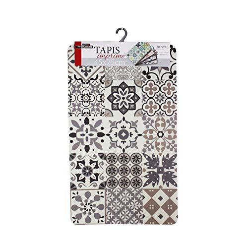 Douceur d'Intérieur, Tapis Rectangle (45 x 75 cm) Salou Naturel, Mousse Imprimée