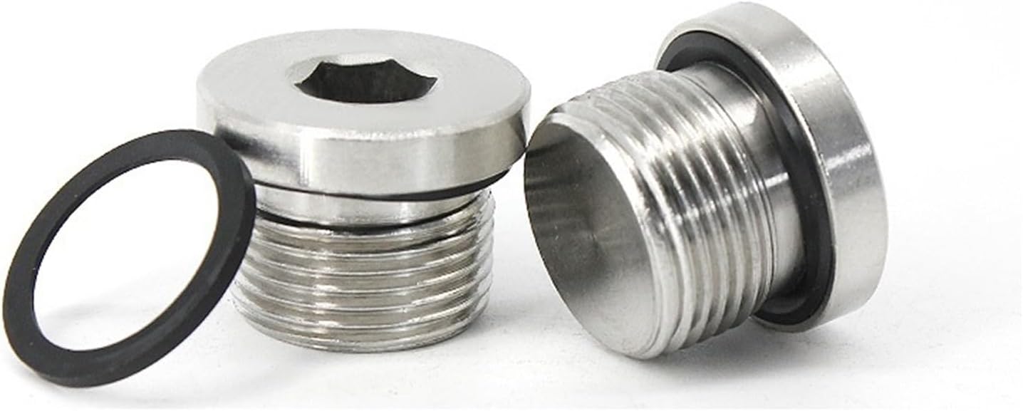 304 Stainless Steel Hexagon Socket ED Ring S With Side Pipe Cap Oil Bulkhead G1/8G1/4G3/8G1 1Pcs(M24X1.5)