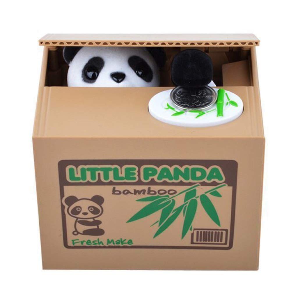 salvadanaio, Salvadanaio Panda for Bambini Anticaduta con Batteria Musicale Contenitore for Soldi Serbatoio salvamonete for