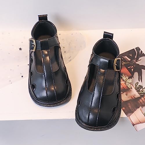 Toddler Girls T-Strap Mary Jane Dress Ballet Shoes School Oxford Buckle Flat𝐬 for Easter Part𝐲 Uniform Shoes3