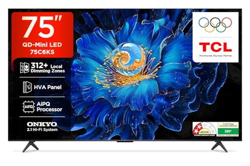 Image of TCL 189 cm (75 inches) 4K Ultra HD Smart QD-Mini LED Google TV 75C6KS