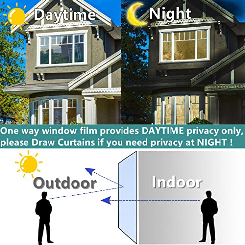 Arthome Heat Blocking Window Film Anti-UV 23.6x393 Inch, Heat Control Window Stick Tint Reflective No Glue Static Cling Adhesive DIY One Way Film for Home and Office Sun Glare Reduction with Tool by Arthome WALL DECOR - Image 4