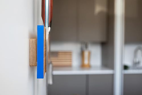 Miniatura 8 de 360KnifeBlock BAR - (nogal y blanco) Barra de cuchillo de montaje en pared de 4 x 16 pulgadas, nivel integrado, clips de acero, tornillos de 2