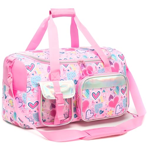 Duffle Bag for Kids Travel Bag for Girls Dance Bags for Kids Overnight Bags for Teen Girls with Shoe Compartment - Main Image