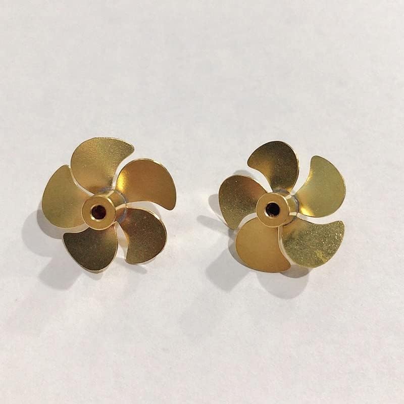 1Pair Brass 5-Blade Propeller Dia. 20mm Shaft/Motor Hole 2mm Paddle Positive Negative Screws Props for RC DIY Model Boat Modify