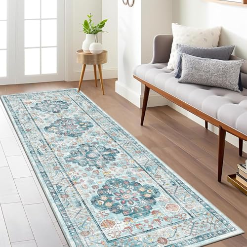 Pauwer Boho Hallway Runner Rug 2x6 Washable Entryway Area Rugs Non Slip Farmhouse Vintage Floor Mat Carpet Runner for Hallways Laundry Room Kitchen Bathroom Bedroom