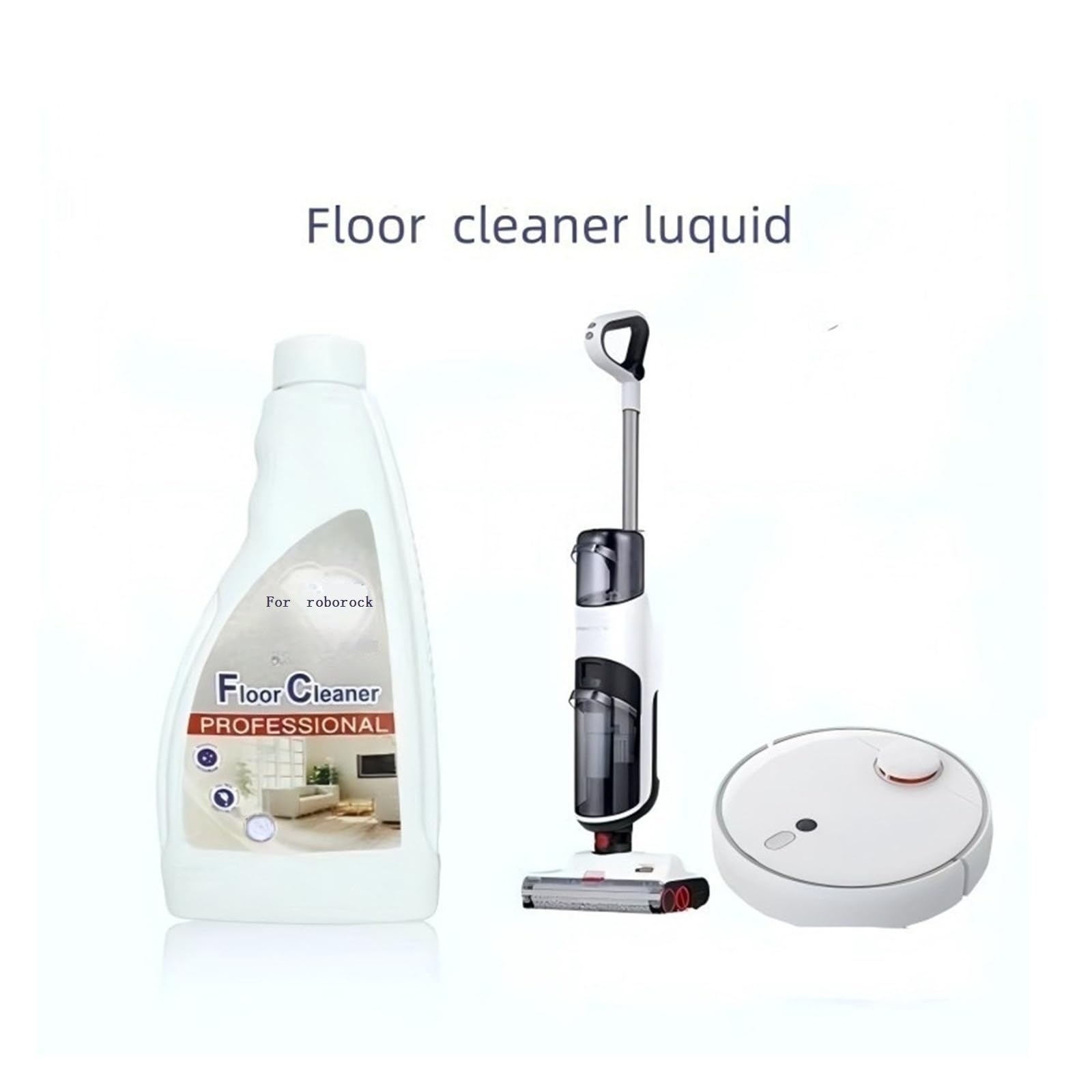 Solución De Limpieza De Pisos。 Compatible Para Roborock S70 / S70 Pro / S75 / S75 MaxV / S80 / S85 / S80plus / G10 。 480ML(16.23fl Oz)。 Líquido Limpiador De Suelos, Accesorios Para Barredoras(4 pcs)