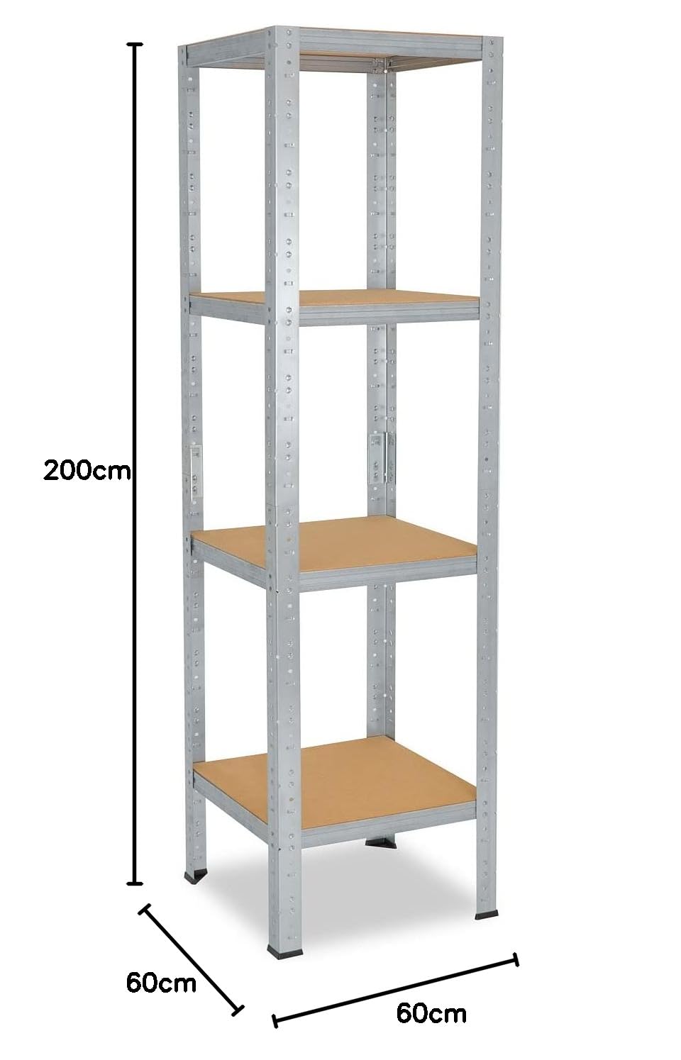 shelfplaza Home 200x60x60cm Estantería Pesada galvanizada: 4x175kg